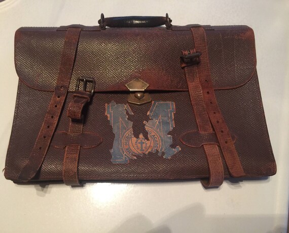 antique leather satchel
