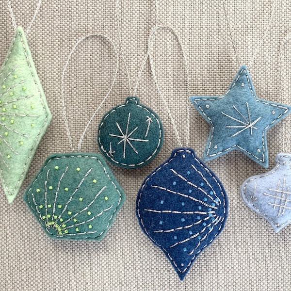Beaded Felt Christmas Ornament - Etsy