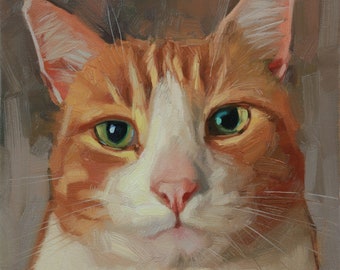 Custom pet portrait, Pet portrait, Oil pet portrait, Custom cat painting, Cat painting, Custom Cat portrait, Gift for Cat lover, Pet loss