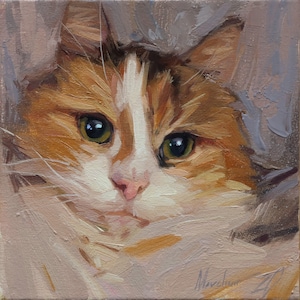 Personalized Cat Oil Portrait: Hand-Painted Pet Memorial