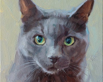 Custom Cat Portrait: Personalized Oil Painting, Pet Memorial
