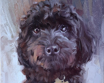Custom Pet Oil Portrait: Dog Memorial Painting