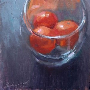 Still life, Fruit art, Fruit still life, Fruit painting, Citrus art, Kitchen fruit art, Small artwork, Original Art, Dailypainting 8x8 in