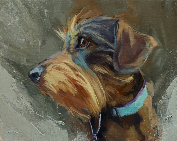 etsy dog portrait painting