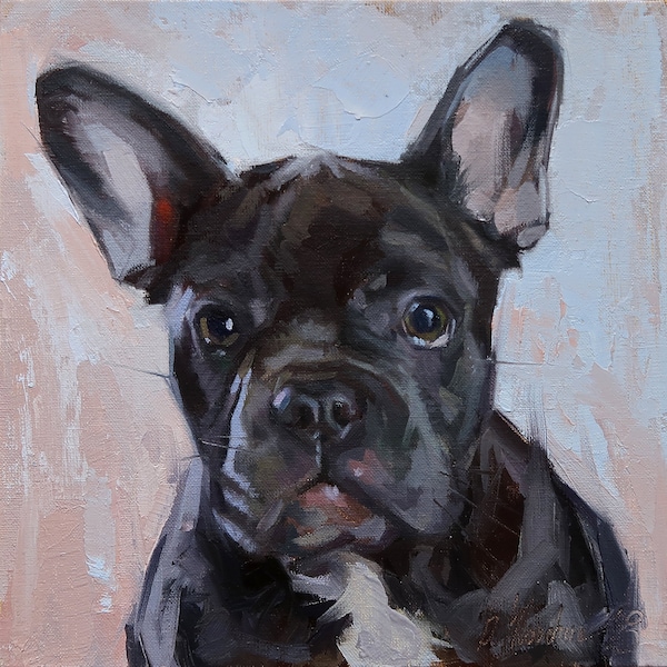 Custom Dog Oil Painting: Pet Portrait Art, Pet Memorial