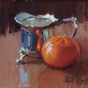 Still life, Fruit still life, Fruit art, Fruit painting, Citrus art, Kitchen fruit art, Small artwork, Original Art, Dailypainting 8x8 in