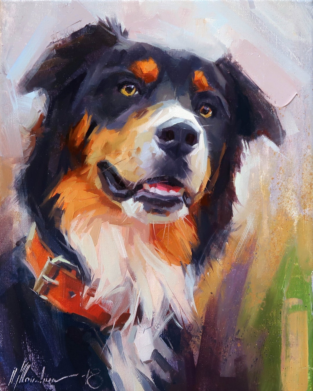 アンティークの犬の油彩画 ＊油絵 アンティークの犬の油彩画 ＊油絵 アンティークの犬の油彩画 ＊油絵