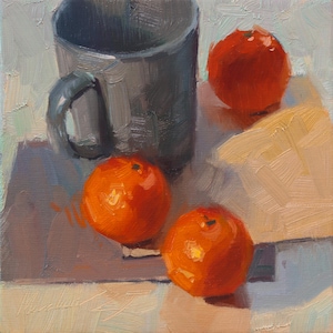Still life, Fruit still life, Fruit art, Fruit painting, Citrus art, Kitchen fruit art, Small artwork, Original Art, Dailypainting 6x6 in