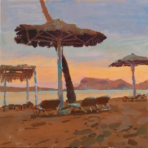 Ao ar livre, Arte da natureza, Arte marinha, Pintura ao ar livre, Pintura de paisagem, Pintura a guache, Paisagem egípcia, Arte original, Alla prima
