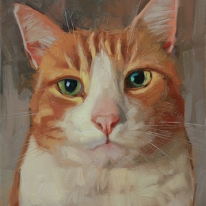 Custom Pet Portrait: Realistic Oil Painting from Photo, Dog & Cat Art