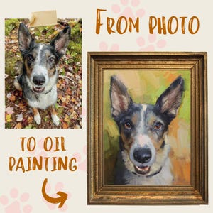 Custom Oil Pet Portrait from Photo – Realistic Dog or Cat Painting on Canvas – Hand-Painted Gift for Pet Lovers, Pet Loss, Pet Memorial