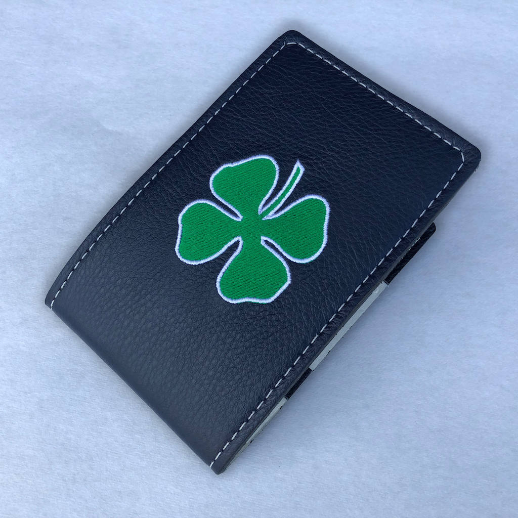 Shamrock Irish Clover Personalized Leather Yardage Book Etsy