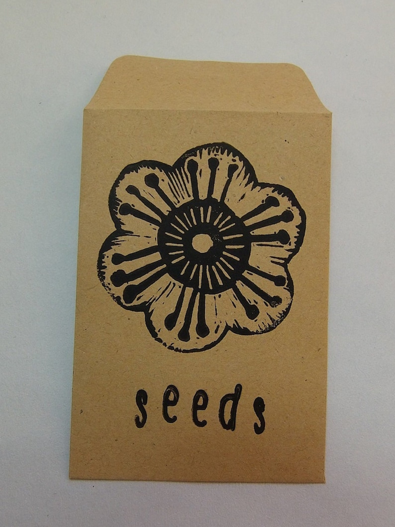 Seed Packets,Gardening gift,Gardening,Stocking Filler,Seed Packets,Stocking Filler,Seed Storage,Recycled paper,Hand Printed