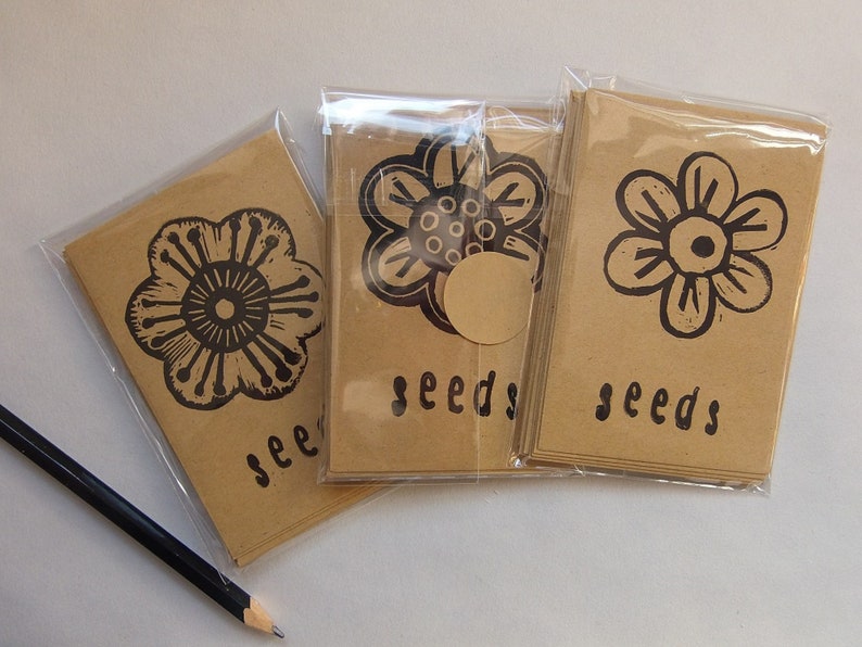 Seed Packets,Gardening gift,Gardening,Stocking Filler,Seed Packets,Stocking Filler,Seed Storage,Recycled paper,Hand Printed