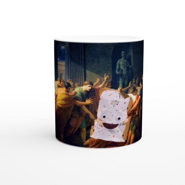 2023 Poptart Bowl Mascot renaissance Painting Unisex Crewneck T-shirt White Ceramic Mug