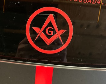 Freemason Square and Compass Vinyl Decal - FREE US Shipping