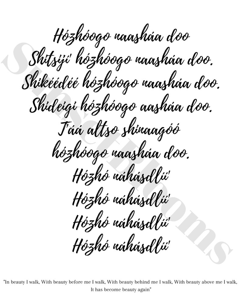 Printable Navajo Blessing Prayer - Etsy