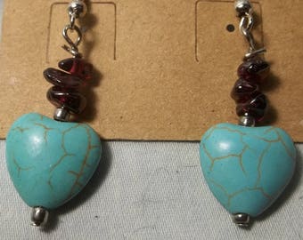 Garnet and Magnesite Earrings