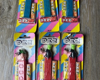 1980s-90s Disney Euro Pez Dispensers Vintage - New on Card - Striped Bonbon
