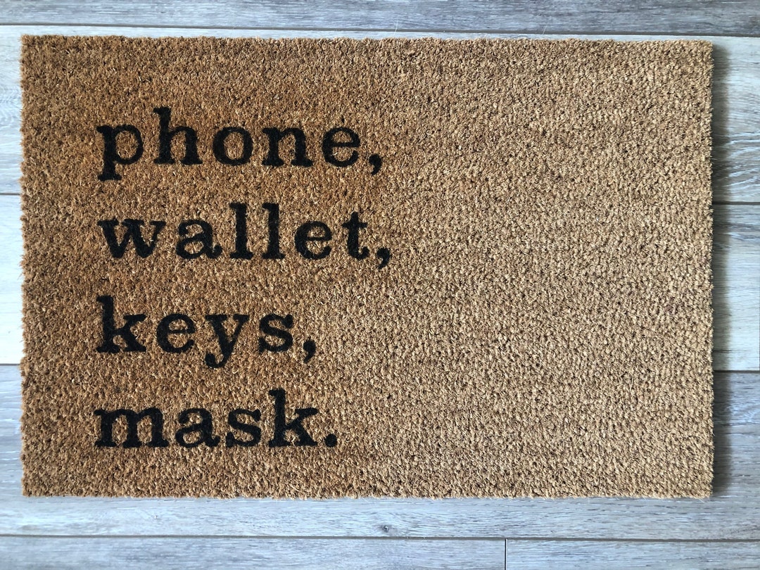 Phone Wallet Keys Mask Doormat Etsy