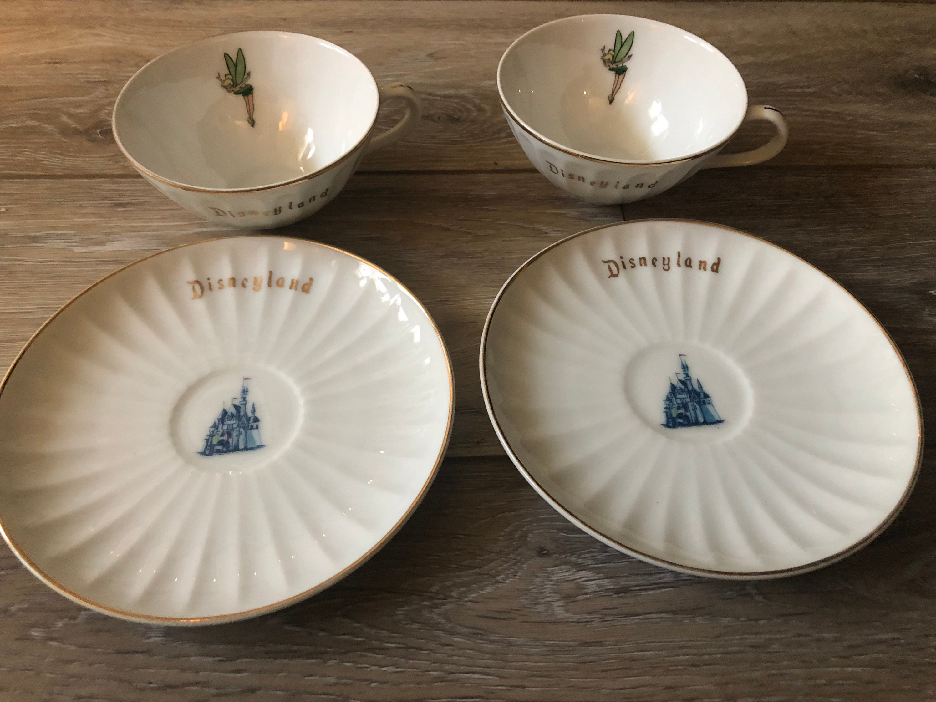 Rare Vintage 1960s Disneyland Tea Cups and Saucers SET OF 2 Etsy