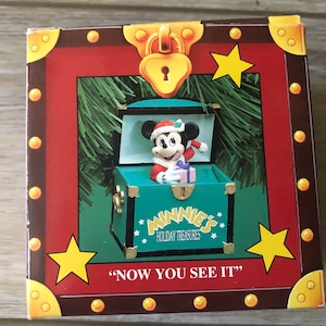 1994 New In Box - Minnie’s Holiday Treasure “Now You See It” Enesco Christmas Ornament - Limited Edition