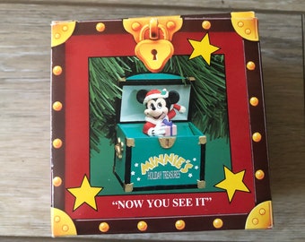 1994 New In Box - Minnie’s Holiday Treasure “Now You See It” Enesco Christmas Ornament - Limited Edition