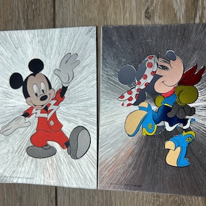 Conjunto de 2 cartões postais Mickey e Minnie Disco dos anos 1970 do Disneyland Park