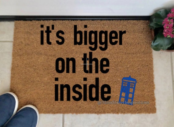 It S Bigger On The Inside Doormat Doctor Who Inspired Etsy