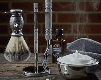 Ultimate in Grooming Excellence – Sword Edge Premium Mach 3 compatible shaving set “Lenson” with Advanced Features and Expert Craftsmanship