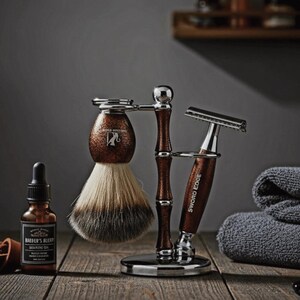 Add a touch of sophistication to your grooming space with Sword Edge Premium Shaving set "Cyrus" (Also available with 2 in 1 OC+CC head)