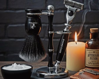 Convert your mundane routine to a luxurious ritual with Sword Edge Premium Mach 3 compatible Shaving set "Waylon"