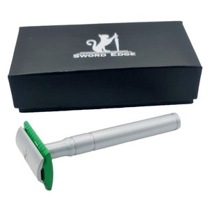 Shave Smarter, Not Harder with Sword Edge double edge safety razor - &quot;Green Leaf&quot;