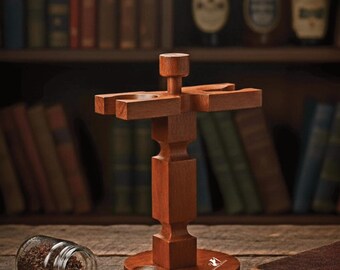 The Art of Shaving: Handcrafted Sword Edge Premium Solid Shesham Wood Shaving Stand