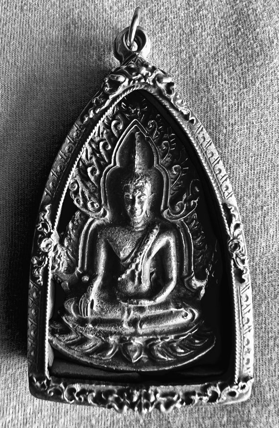 Large Buddha Pendant antiqued silver from Inspire… - image 2