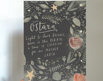 Ostara Spring Equinox Printable Journal Art Altar Card