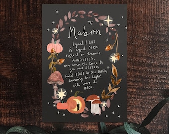 Carte d'autel d'art Mabon pour les bénédictions de l'équinoxe d'automne