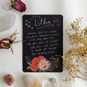 Litha Summer Solstice Blessings Art Print Tarjeta de altar
