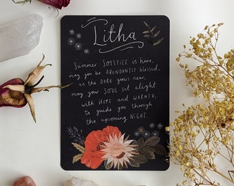 Litha Summer Solstice Blessings Art Print Altar Card
