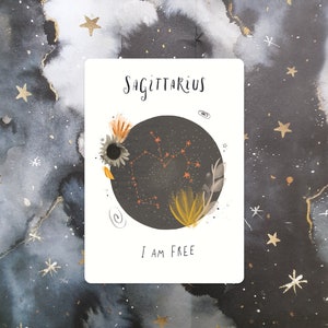 Schütze Affirmation Sternzeichen Mini Print Altar Karte