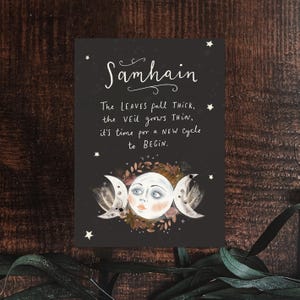 Samhain Blessings Halloween Printable Journal Art Altar Card