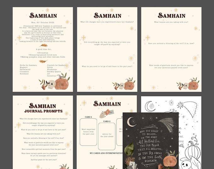 Samhain Journaling Colouring Tarot & Print Digital Bundle