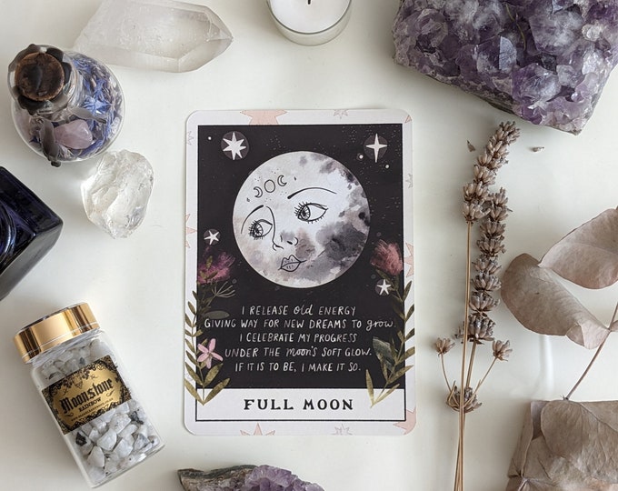 Full Moon Altar Card Art Print