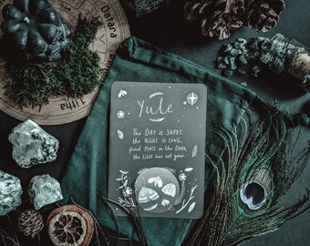 Yule Winter Solstice Blessings Art Print Altar Card