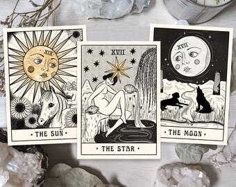 Sun Moon Star Tarot Print Set