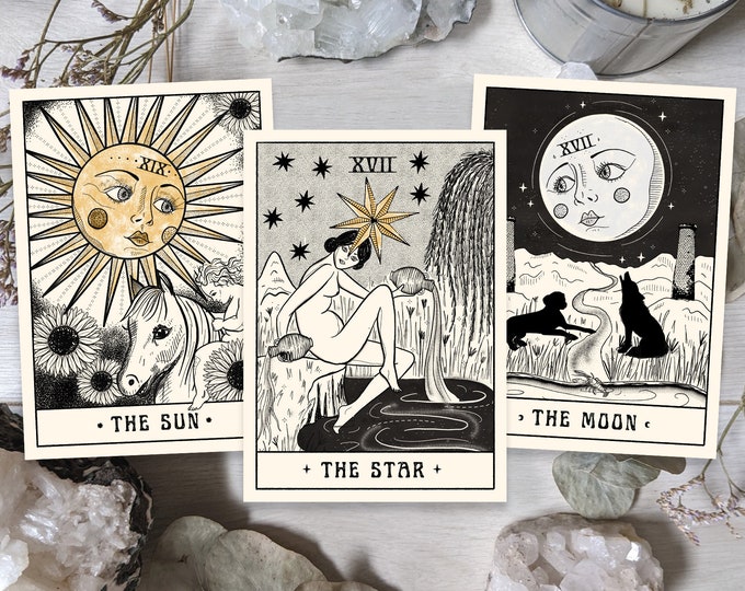 Sun Moon Star Tarot Print Set