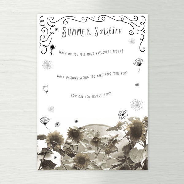 Summer Solstice Printable Journal Art Prompts