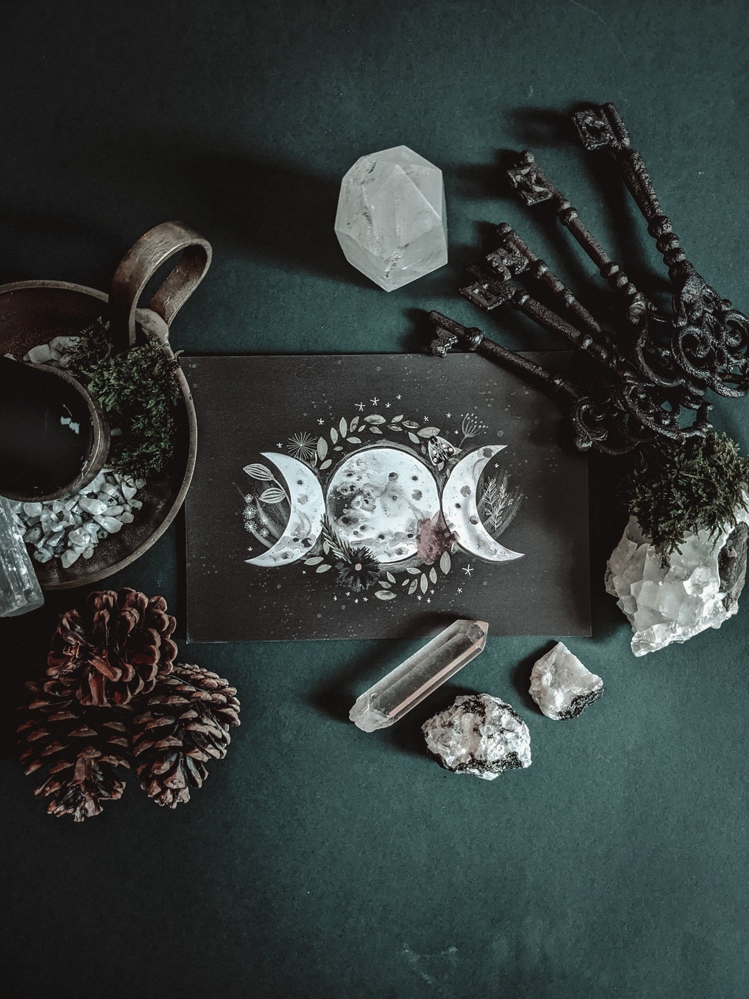 Triple Moon Goddess Print - Etsy