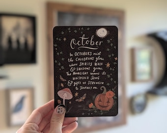 October Blessings Halloween Art Print Altar Card