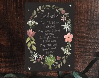 Imbolc Blessings Printable Journal Art Altar Card